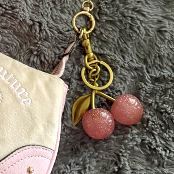 Cherry Pink Keychain Sparkle Bag Charm - Picture 5 of 5